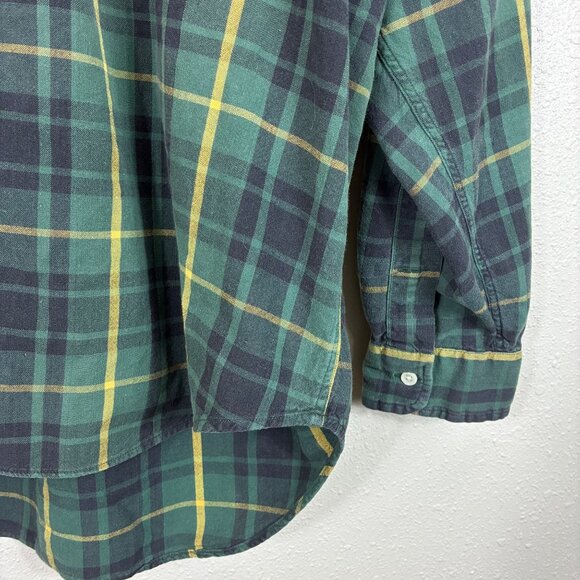 VTG 90s Y2k Ralph Lauren Blaire Green Plaid Button Down Shirt XL Classic - Picture 2 of 6